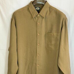 NWOT Tommy Bahama Men's 100% Tencel Button Down Long Sleeve Shirt - Tan - XL
